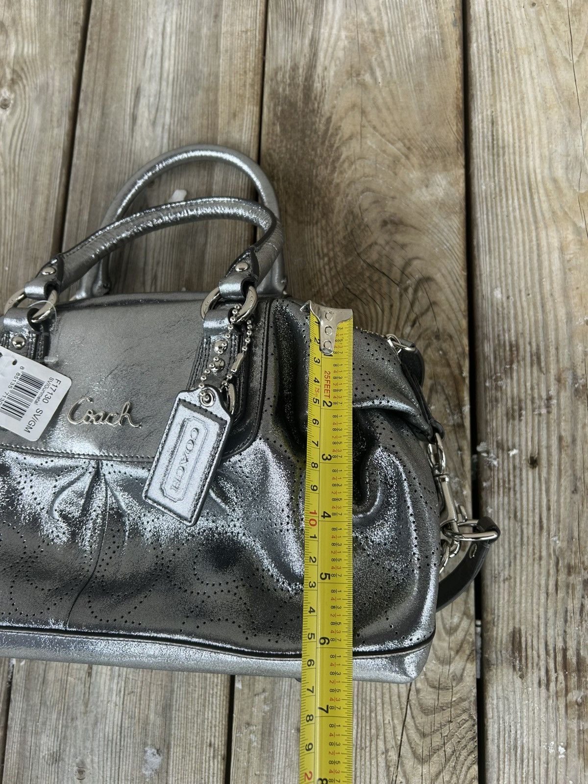 Coach NWT Y2K Coach Ashley Perforated Gunmetal Bag Silver Gunmetal Size ONE SIZE - 5 Thumbnail