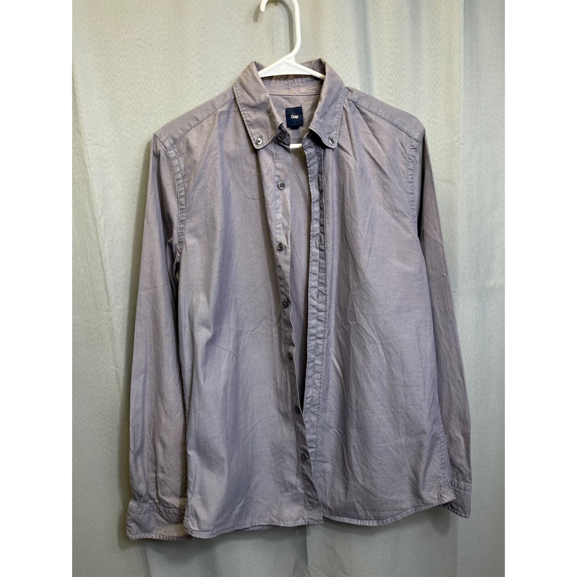 Gap Gap SKU 7697 Mens Purple Button Up Long Sleeve Shirt Size S Size US S / EU 44-46 / 1 - 1 Thumbnail