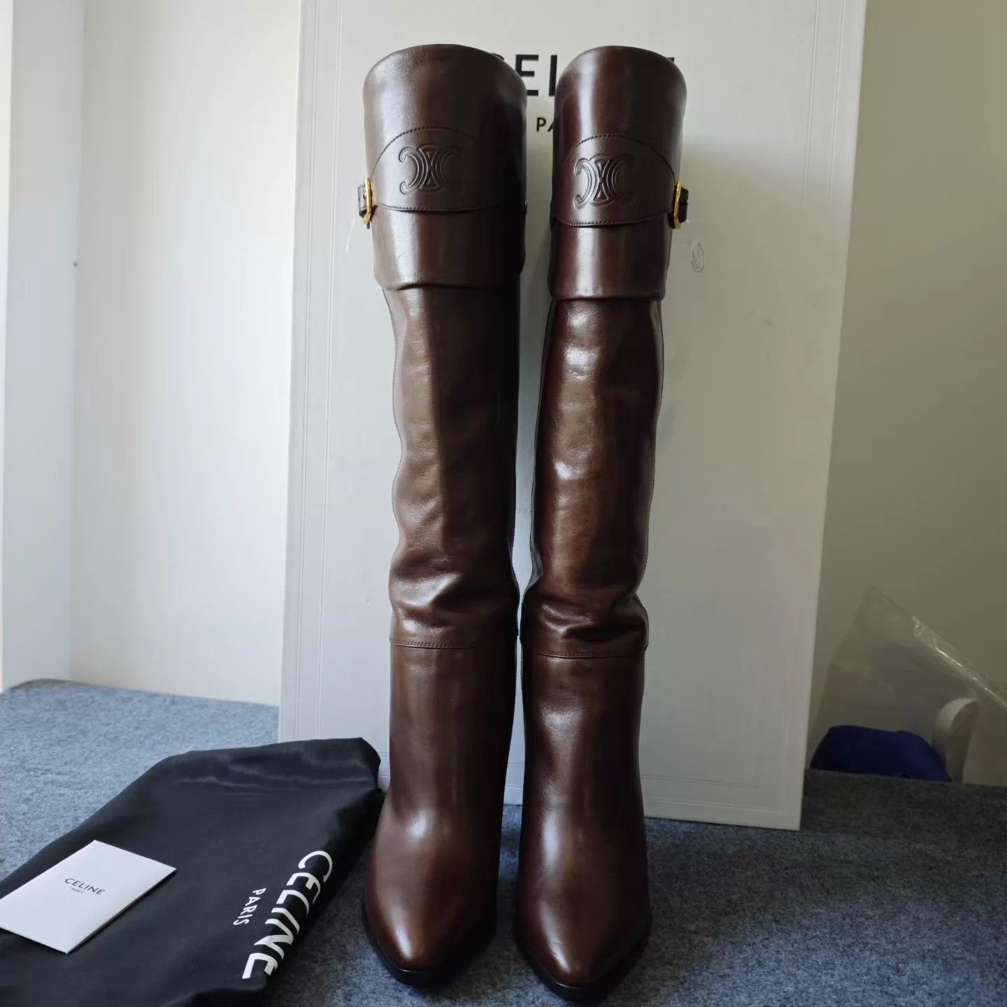 Celine Celine TRIOMPHE CELINE WILTERN Knee Boot 38.5 New Size US 8 / IT 38 - 3 Thumbnail