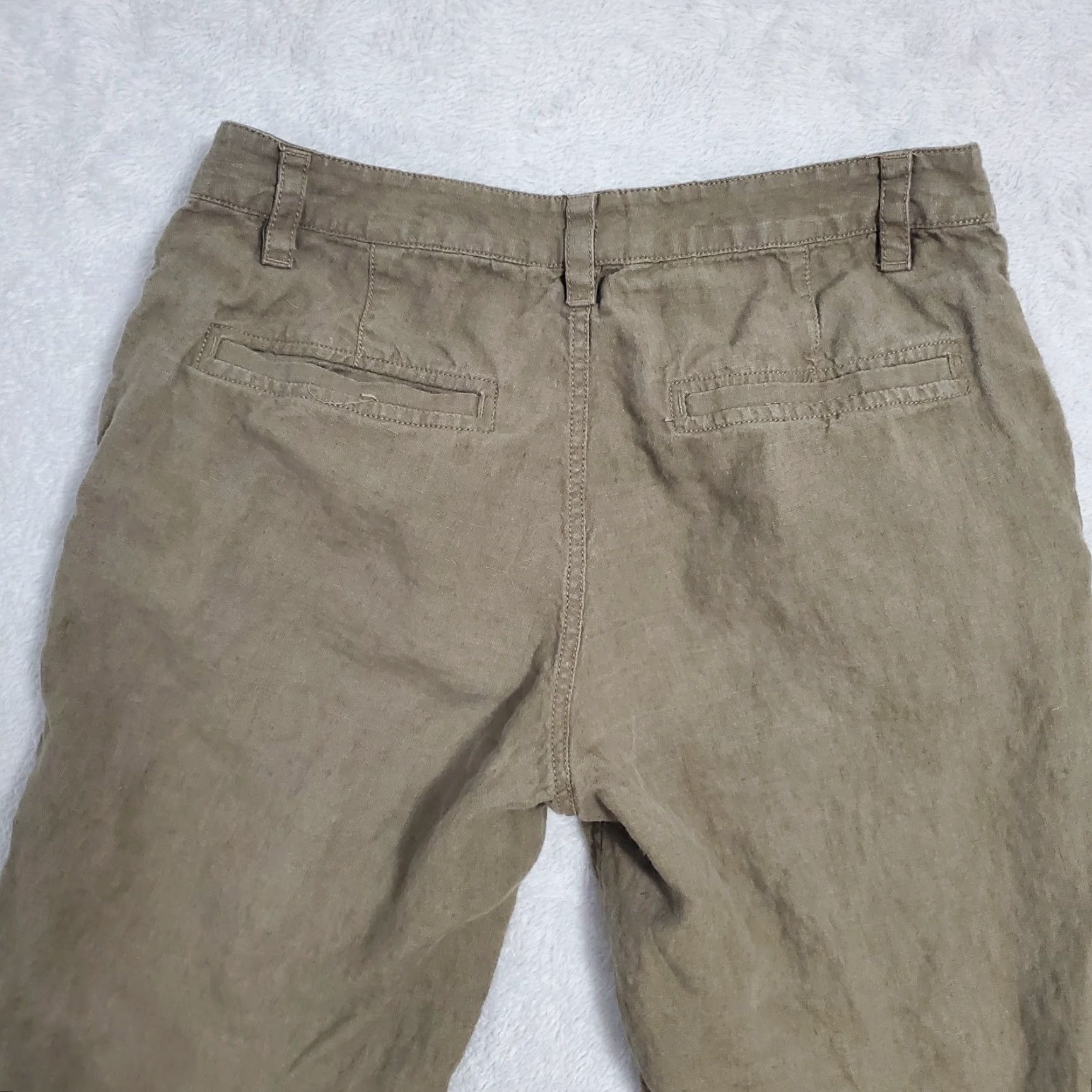FatFace Fat Face Women Pants Brown Linen Straight Leg Trousers 4 Size 27" / US 4 / IT 40 - 6 Thumbnail