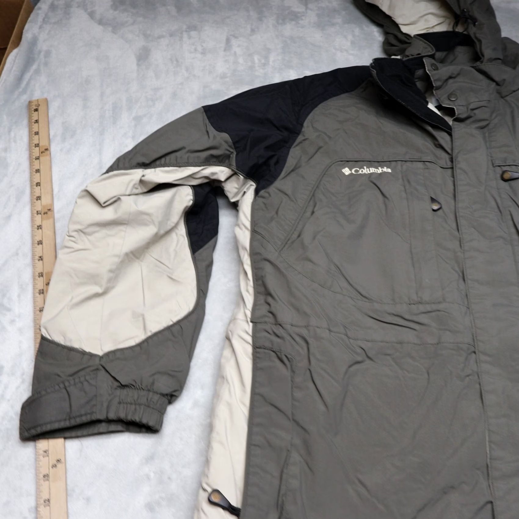 Rains Columbia Jacket Mens Large Hooded Insulated Outdoor Snow Wind Rain Gray Parka Size US L / EU 52-54 / 3 - 2 Thumbnail