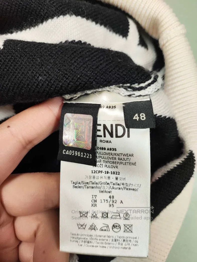 Fendi Fendi Black and white full print round neck sweater Size US M / EU 48-50 / 2 - 6 Thumbnail