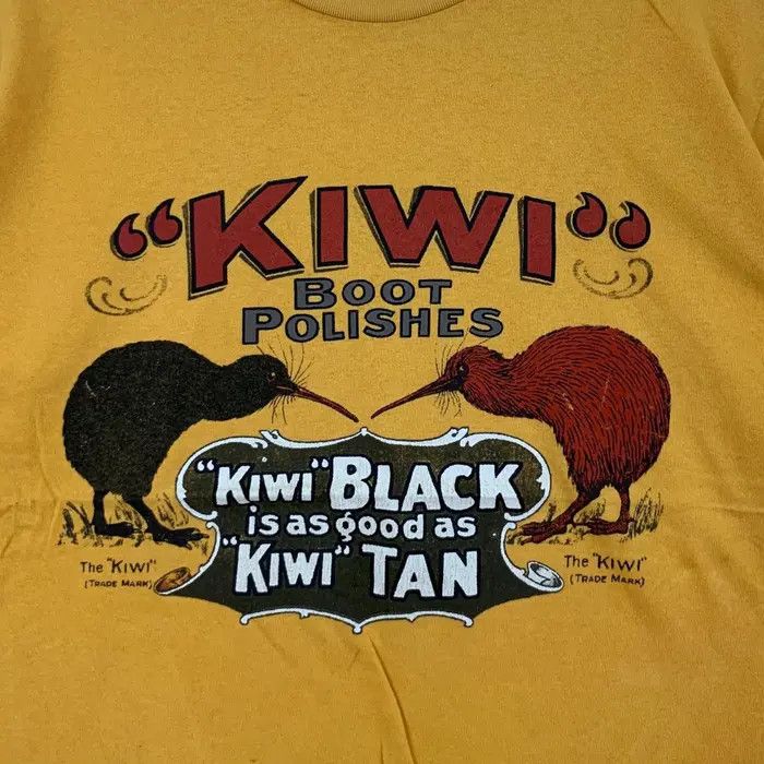 Vintage KIWI BOOT POLISHES x UNIQLO Collection Kiwi Tan Tee Shirt Size US L / EU 52-54 / 3 - 3 Thumbnail