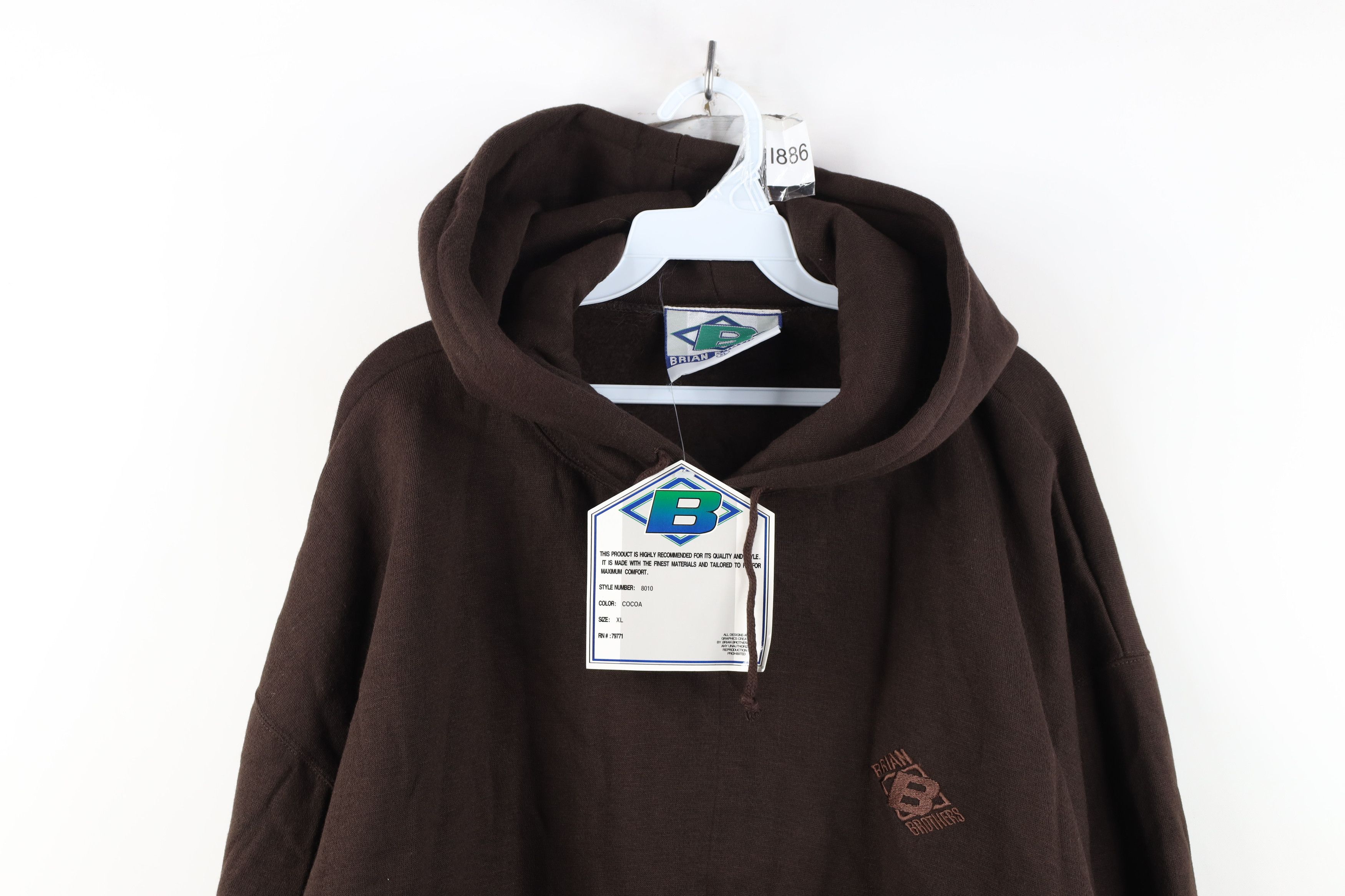 Vintage Deadstock Vintage 90s Y2K Streetwear Hoodie Sweatshirt Brown Size US XL / EU 56 / 4 - 2 Thumbnail