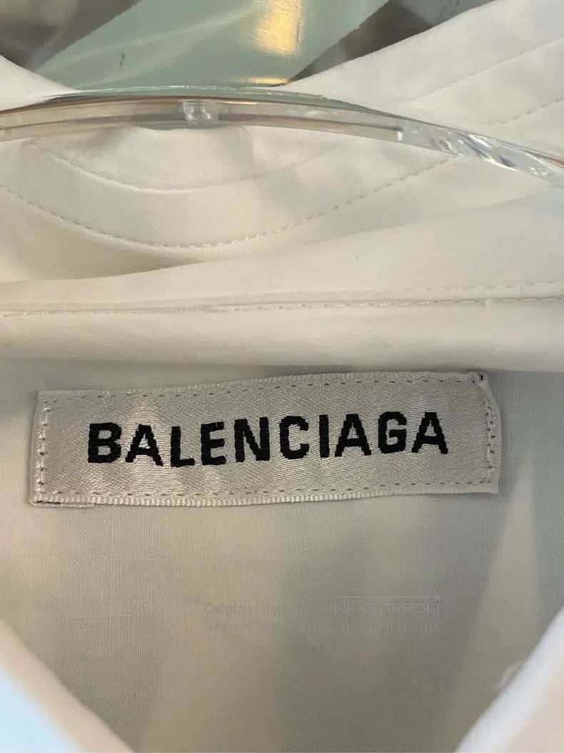 Balenciaga Balenciaga White and Blue Back Logo Shirt, Size 36 Size XS / US 0-2 / IT 36-38 - 3 Thumbnail