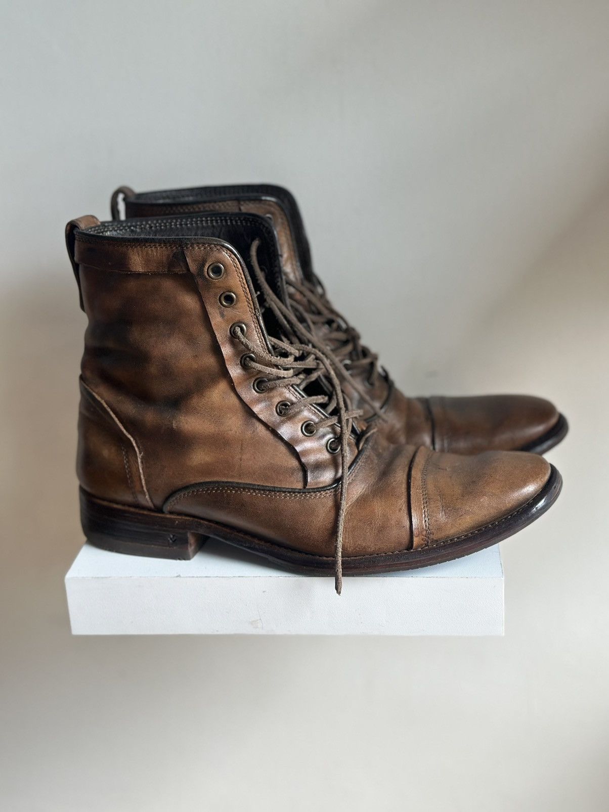 John Varvatos John Varvatos Freeman Rockstar Brown military leather boots Size US 8 / EU 41 - 6 Thumbnail