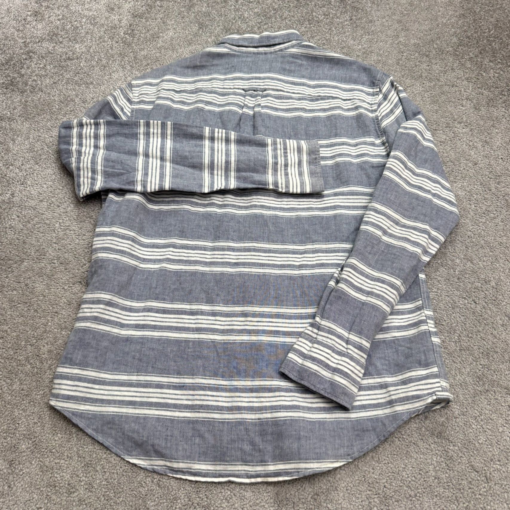 American Eagle Outfitters American Eagle Outfitters Button-Up Shirt Mens M Striped Blue White Linen Cotton Casual Classic 90s Outdoors Mens Size US M / EU 48-50 / 2 - 2 Thumbnail