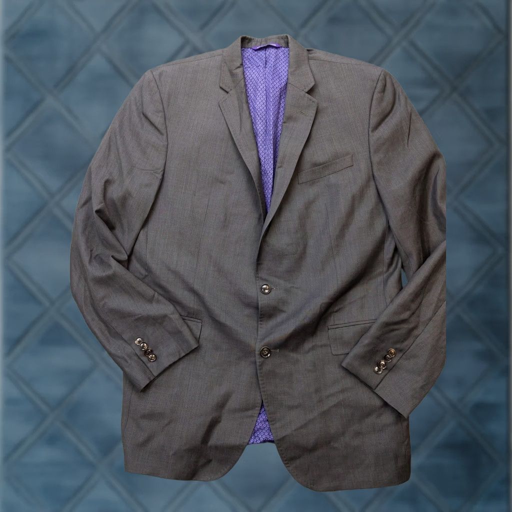 Ted Baker Ted Baker Blazer Mens 44L Gray Wool Endurance Suit Jacket Lined Canada Classic Size 44R - 1 Thumbnail