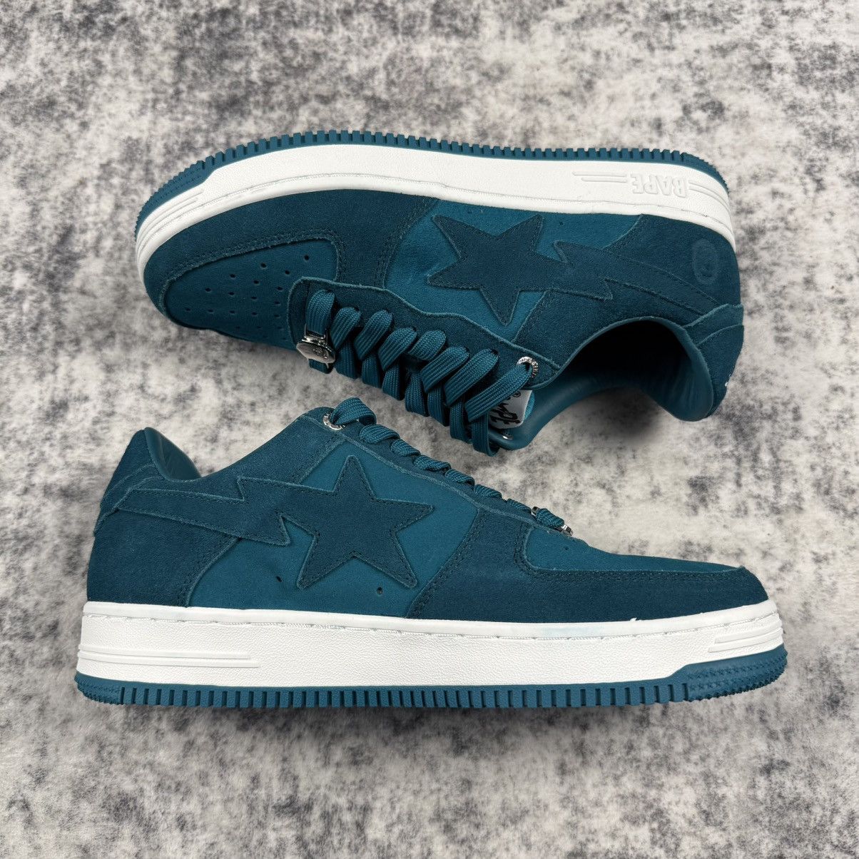 Bape BAPE STA Teal Monotone Suede Low Top Sneakers Size US 8 / EU 41 - 4 Thumbnail