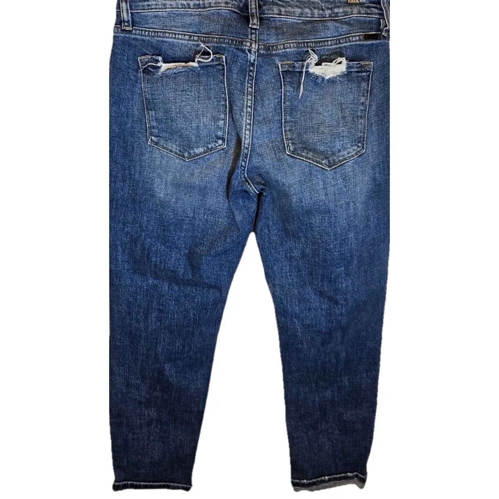 Vintage KanCan Jeans Skinny 9/28 Women Mid Rise Distressed Denim Stretch Blue 30" Waist Regular Inseam 27" Pant Style Jeans Womens Size 30" / US 8 / IT 44 - 4 Thumbnail