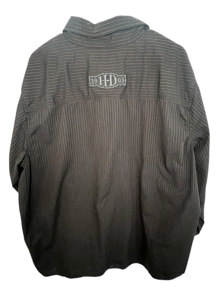 Harley Davidson Harley Davidson Long Sleeve Pinstripe Button Collared Shirt Size US XXL / EU 58 / 5 - 4 Thumbnail