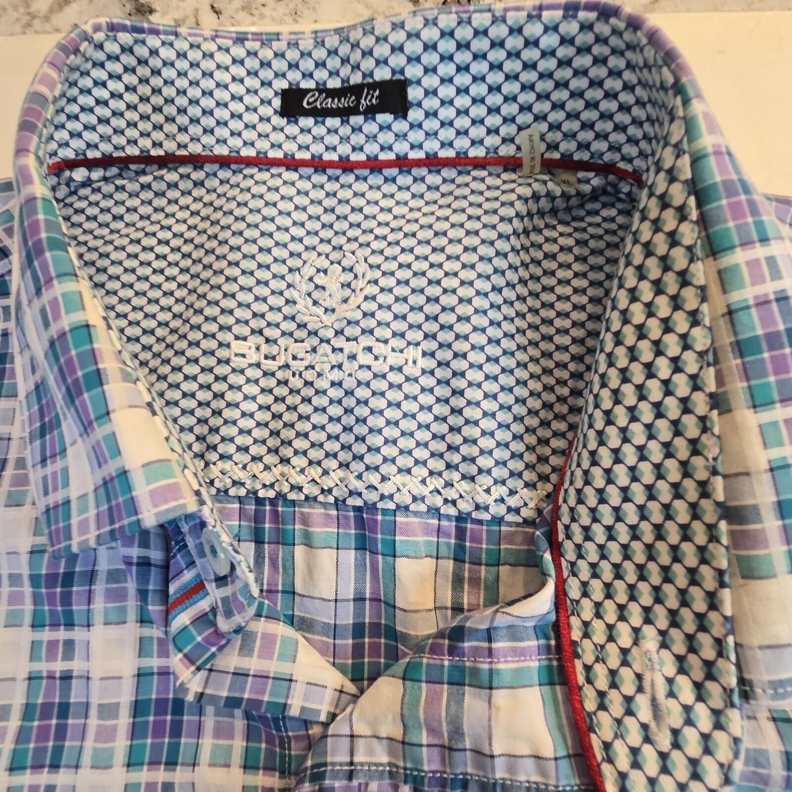 Other BUGATCHI Long Sleeved Plaid Button Up Shirt Men's XL Blue Size US XL / EU 56 / 4 - 3 Thumbnail