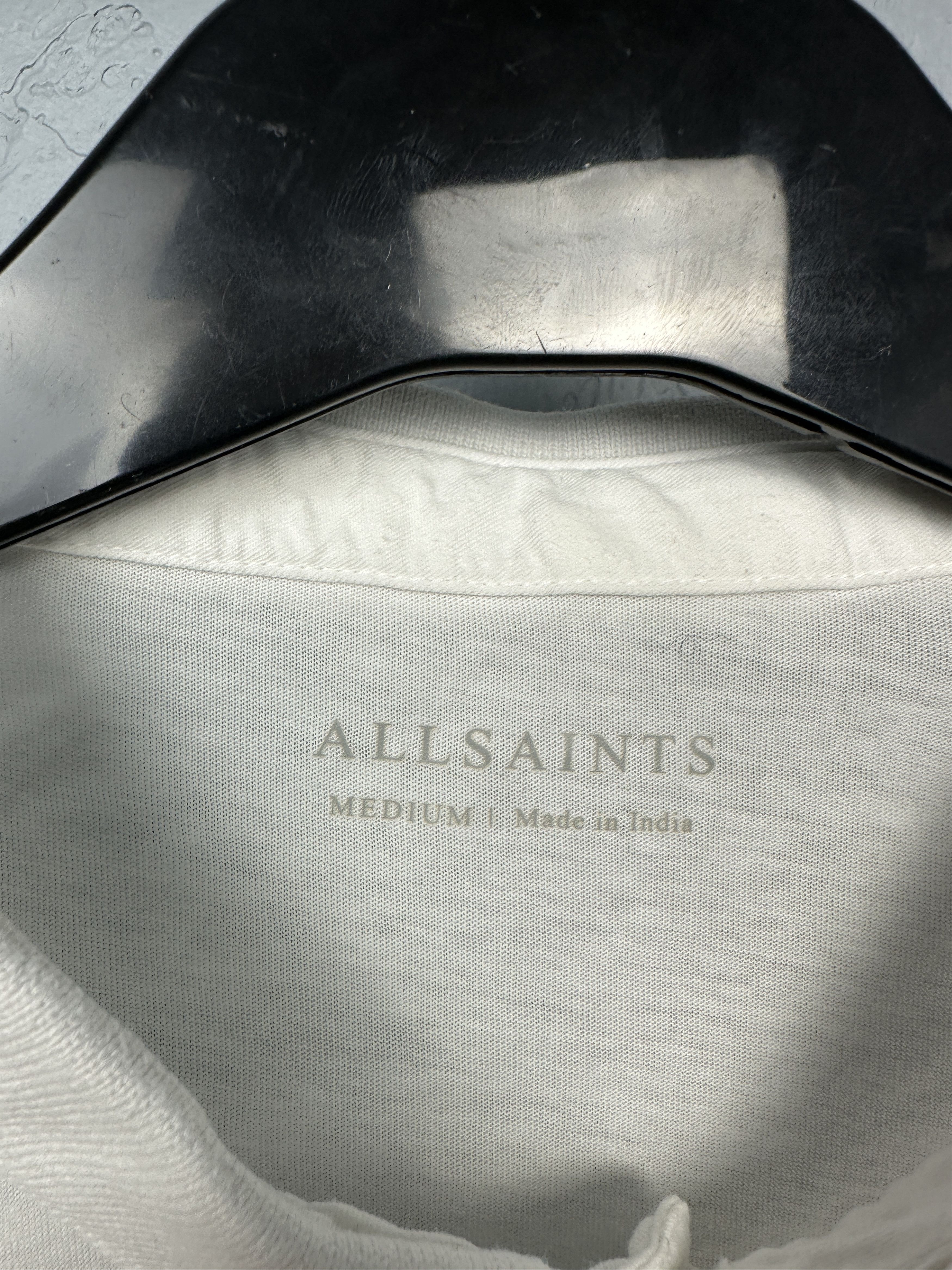 Allsaints Allsaints Vintage Mens Vidal White Polo Shirt Size US M / EU 48-50 / 2 - 4 Thumbnail
