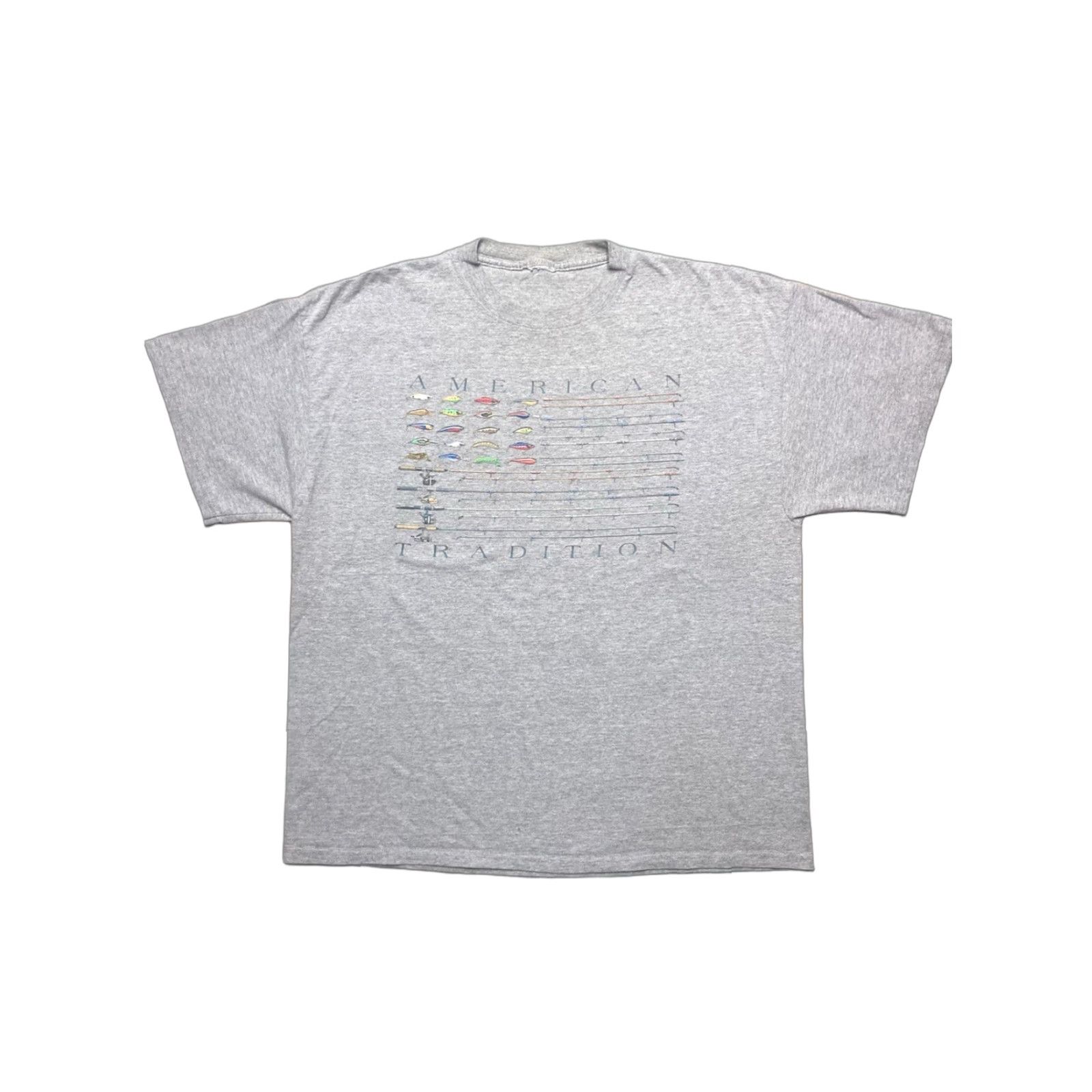 Vintage VINTAGE American Tradition T-Shirt Fish Graphic Men XL Gray Size US XL / EU 56 / 4 - 1 Thumbnail