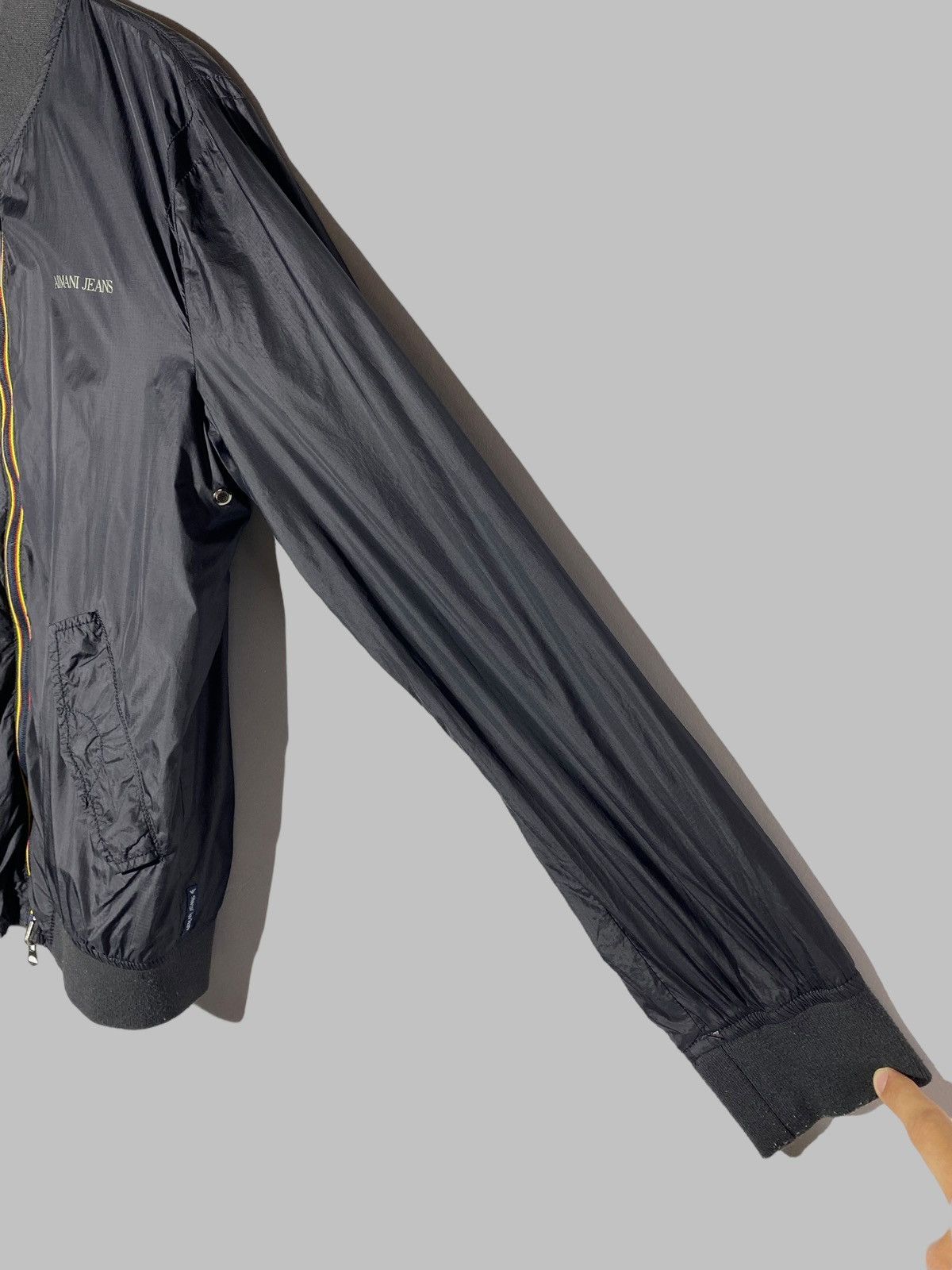 Armani 🔥 Y2K ARMANI JEANS REVERSIBLE NYLON BOMBER MILANO FLEX Size US L / EU 52-54 / 3 - 8 Thumbnail