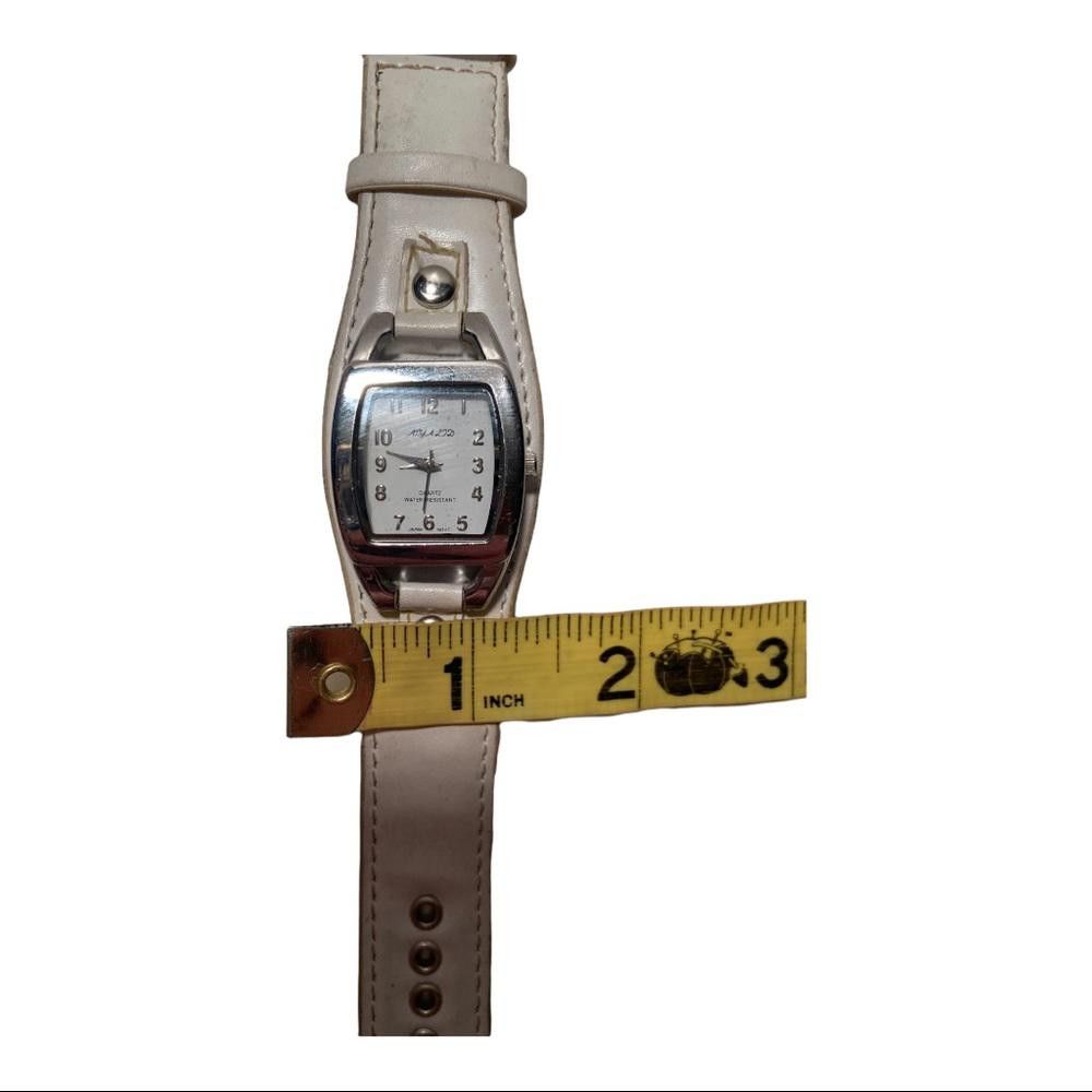 Designer Y2K White Faux Leather Watch Size ONE SIZE - 3 Thumbnail