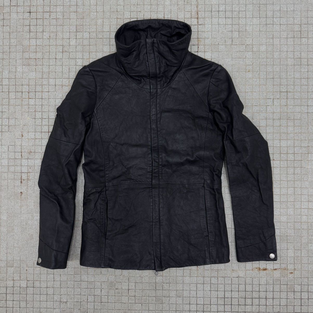 Ekam High Neck Leather Jacket | Grailed