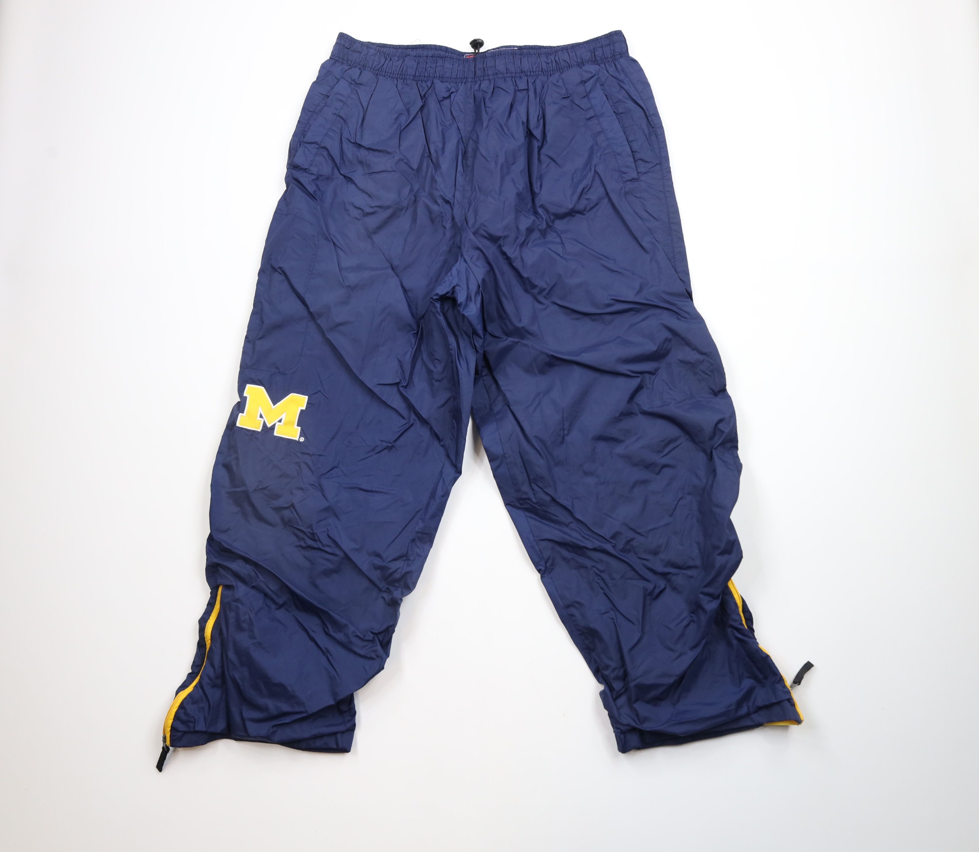Vintage Vintage 90s University of Michigan Lined Wide Leg Pants Blue Size US 38 / EU 54 - 1 Thumbnail