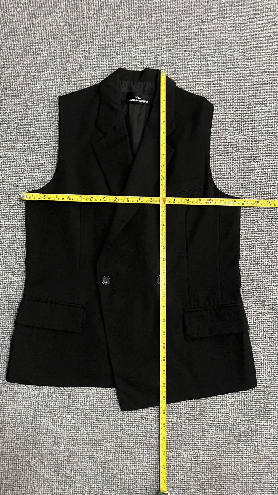 Comme des Garcons Vintage 90s Comme des garcons wool asymmetric vest Size 38R - 13 Thumbnail
