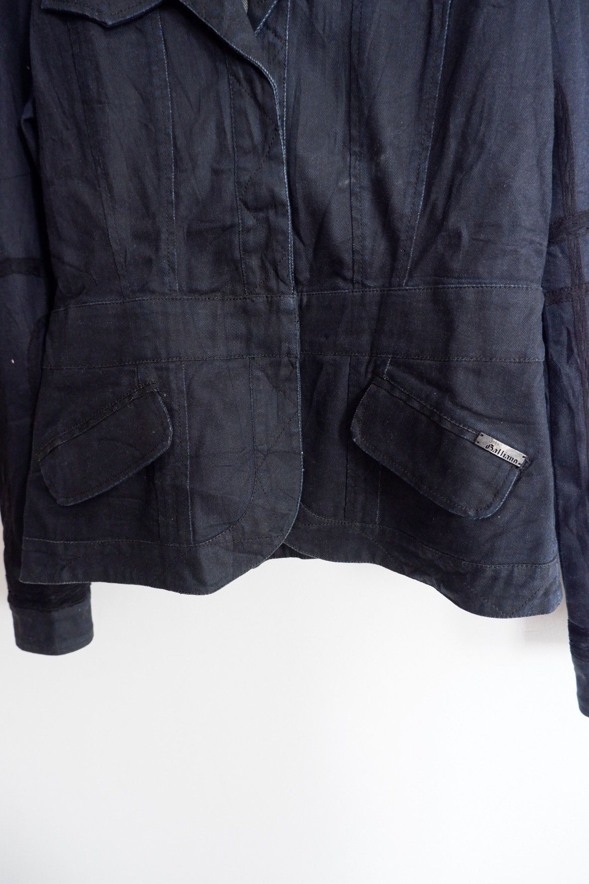 John Galliano John Galliano Black Coated Blazer Denim Jacket Size M / US 6-8 / IT 42-44 - 5 Thumbnail