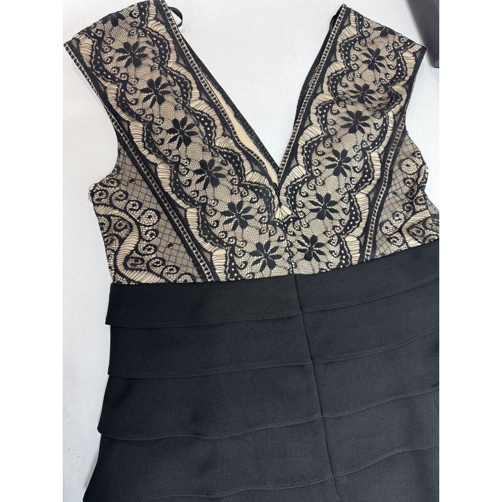 Other Vintage Lace Tiered Gown Jessica Howard Black Formal 12 Size XL / US 12-14 / IT 48-50 - 15 Thumbnail