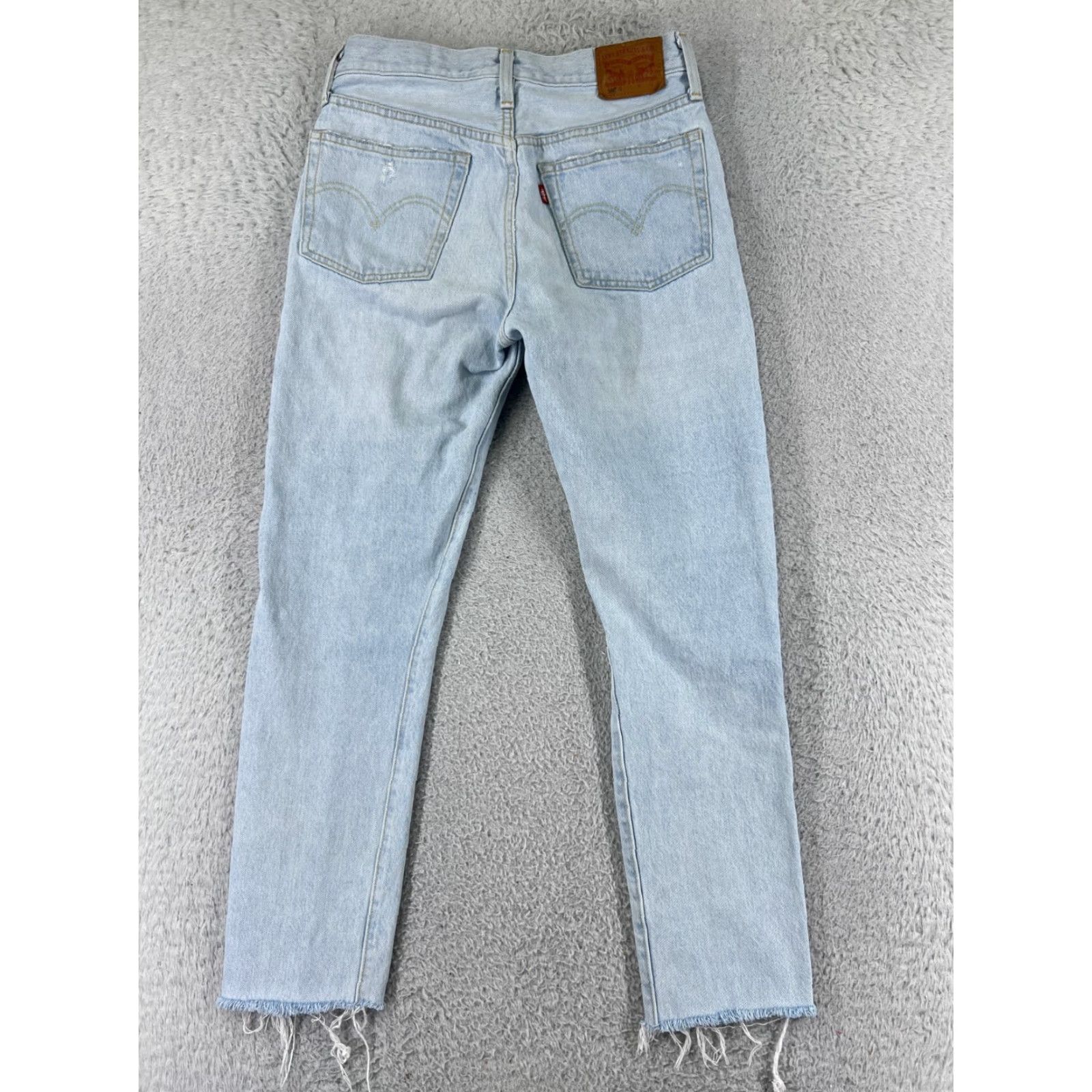 Levi's Levis Jeans Womens 501 Regular 26 White Denim Button 5-Pocket Distressed Stretch Vintage No Size 26" / US 2 / IT 38 - 2 Thumbnail