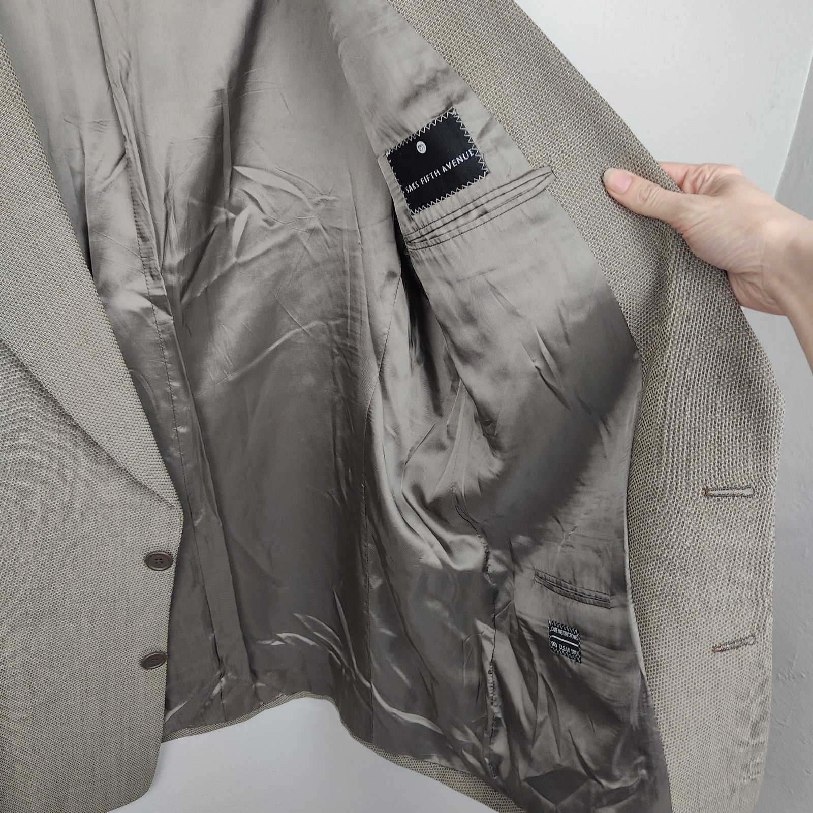 Armani Collezioni Vintage Giorgio Armani Collezioni Blazer 43 Tan Virgin Wool Size 42R - 8 Thumbnail