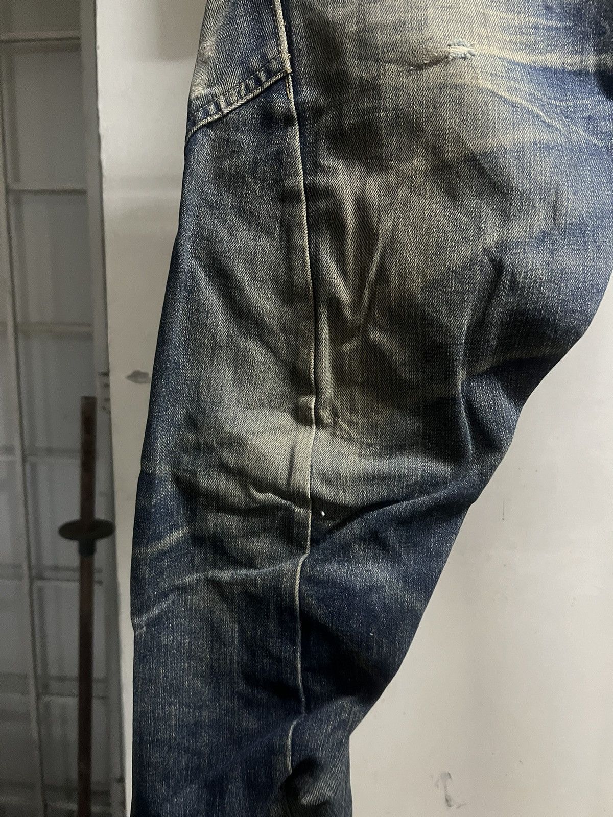 Hysteric Glamour THRASHED DIRTY DOUBLE WAIST BREATHMINT DISTRESSED DENIM PANT Size US 32 / EU 48 - 6 Thumbnail