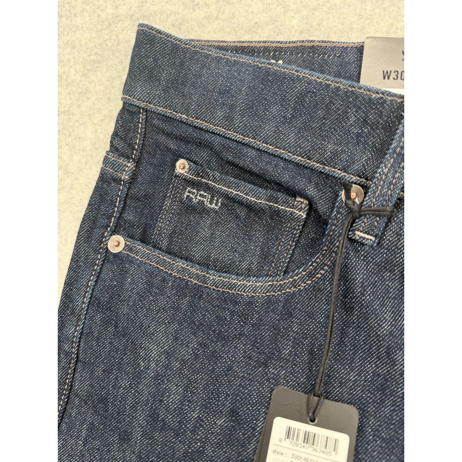 G-Star NWT G-Star Raw 3301 Regular Tapered Burten Stretch Jeans Size US 30 / EU 46 - 3 Thumbnail
