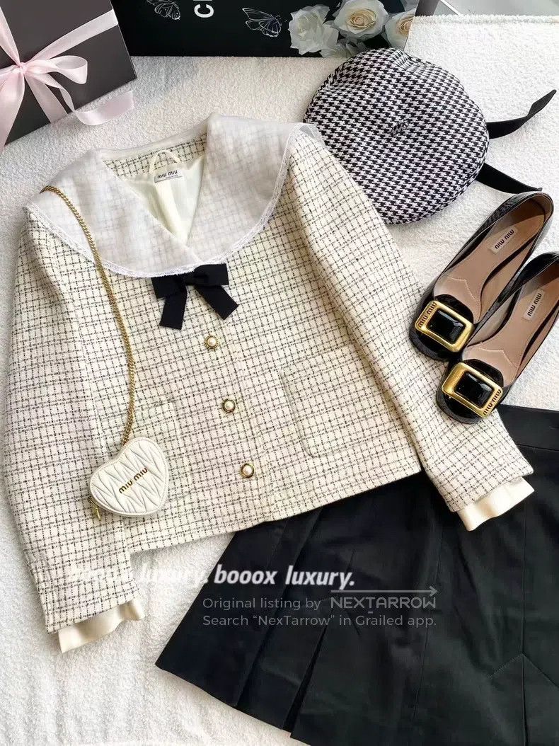 Miu Miu Miu Miu 42 Sheep hair bow decorative coat Size L / US 10 / IT 46 - 1 Thumbnail