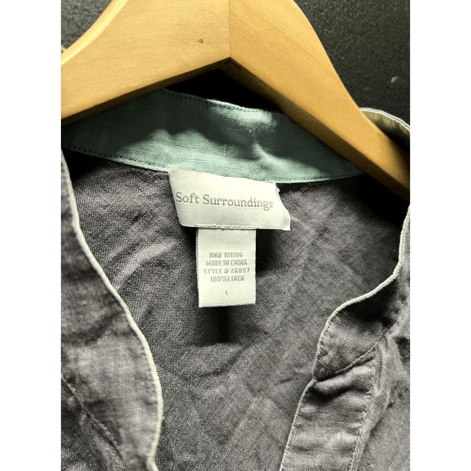 Soft Surroundings Soft Surroundings Linen Tunic Top Blouse Womens Size L Gray Coastal Lagenlook Size L / US 10 / IT 46 - 2 Thumbnail