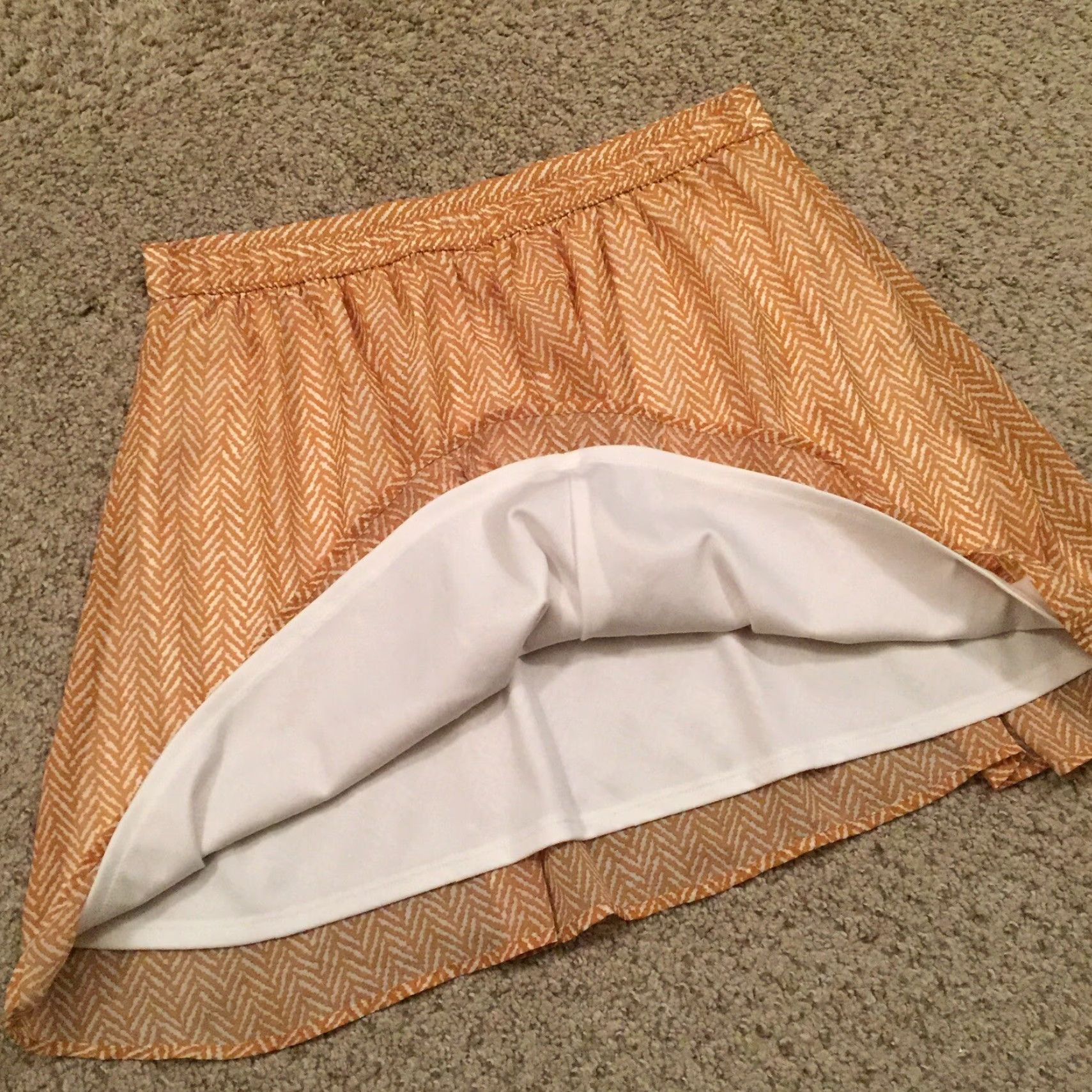 Old Navy Old Navy Skirt Women M Beige Herringbone Lined Pull On A-Line Elastic Waist Short Size 32" / US 10 / IT 46 - 7 Thumbnail