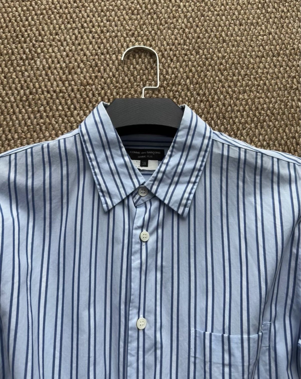 Comme des Garcons COMME des GARÇONS Blue & White Striped Long Sleeve Shirt K23 Size US XS / EU 42 / 0 - 4 Thumbnail