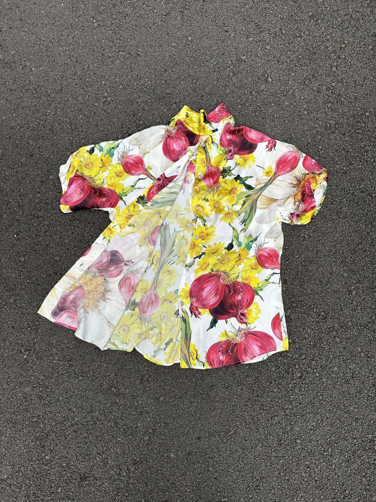 Dolce & Gabbana RARE DOLCE & GABBANA ONION PRINT SILK BLOUSE TOP WOMEN Size L / US 10 / IT 46 - 13 Thumbnail