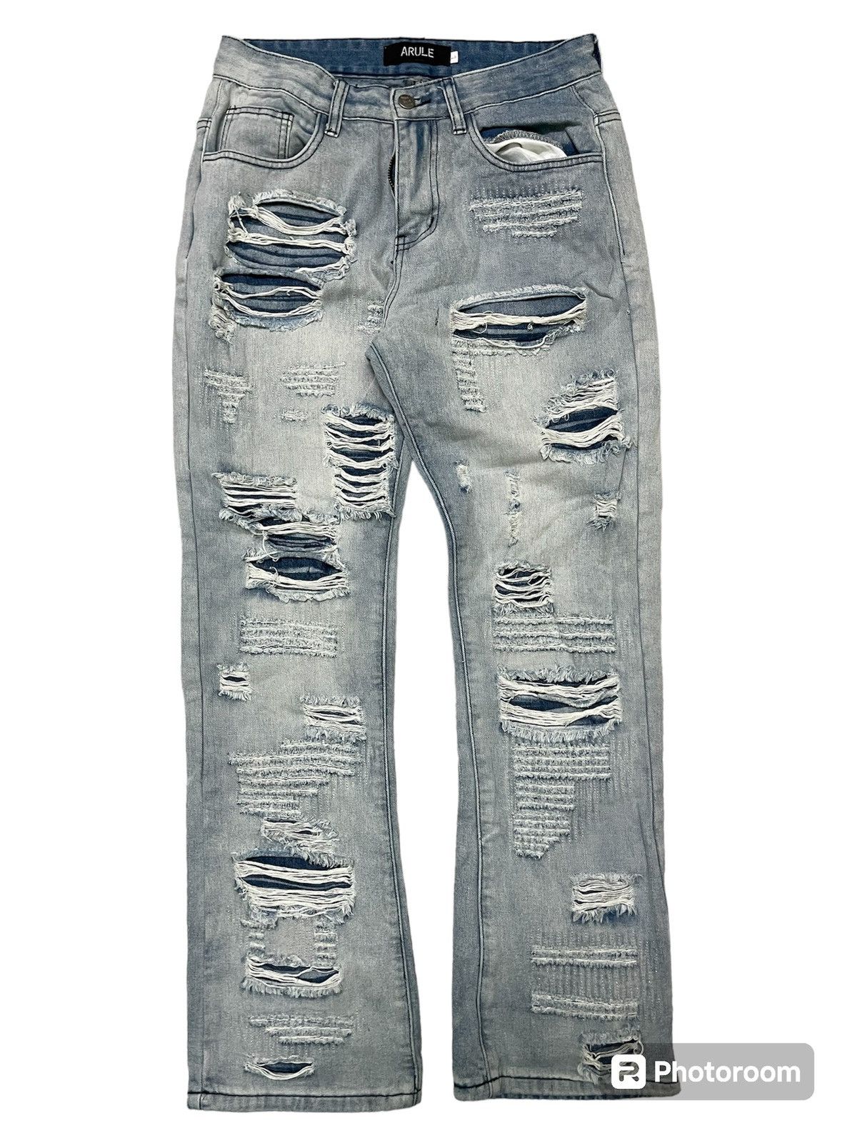 If Six Was Nine 2000s ARULE DISTRESSED DENIM RARE DESIGN Size US 29 - 1 Thumbnail