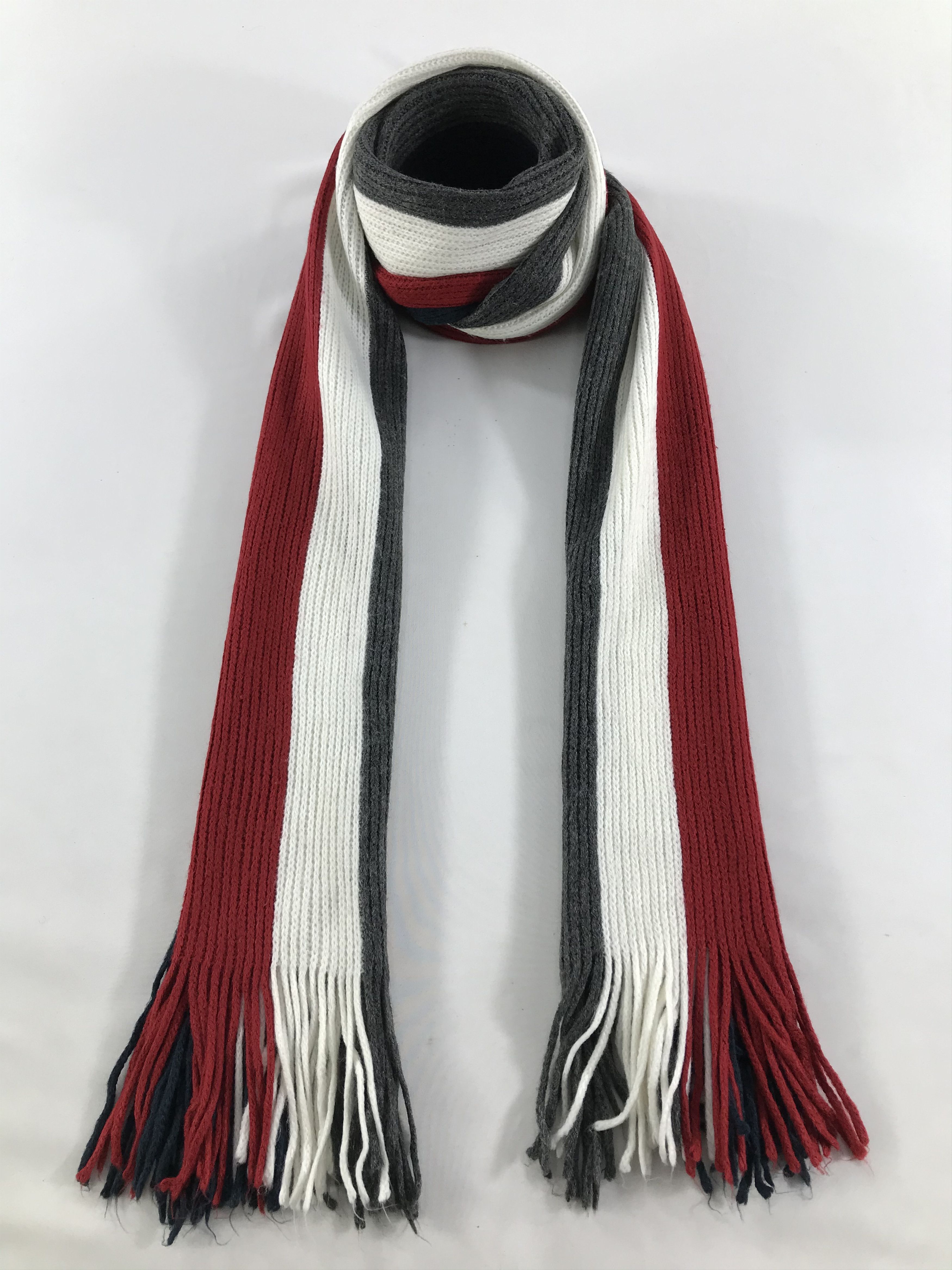 Vintage Freude Stripes Knit Wool Scarf Muffler V171 Size ONE SIZE - 1 Thumbnail
