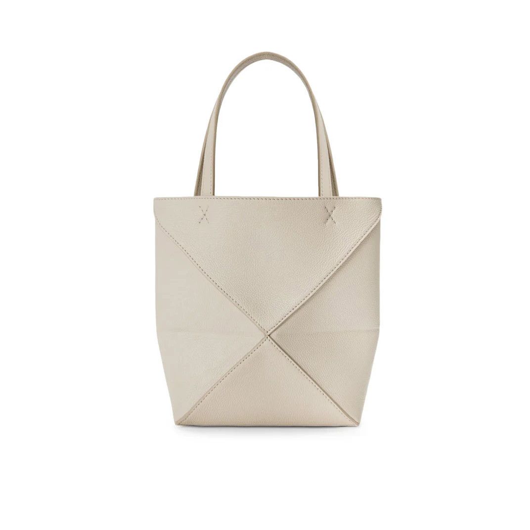 Loewe LOEWE Puzzle Mini Fold $1990 Light Ghost Leather Tote Bag Ne Size ONE SIZE - 4 Thumbnail