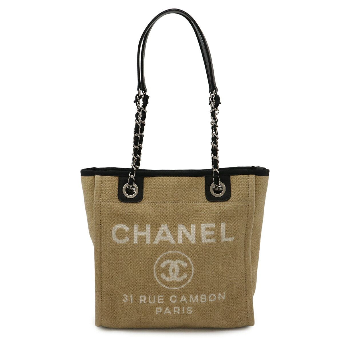 Chanel Chanel Chanel Deauville Canvas Leather 2way Tote Bag Textile Tote Bag A66939 DUTY FREE for USA Size ONE SIZE - 1 Thumbnail