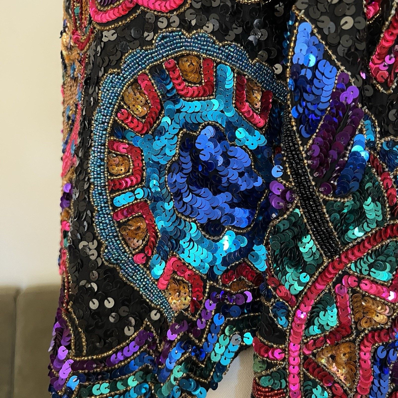 Other Laurence Kazar Top (L) 80s Glam Sequin Beaded Maximalist Size L / US 10 / IT 46 - 5 Thumbnail