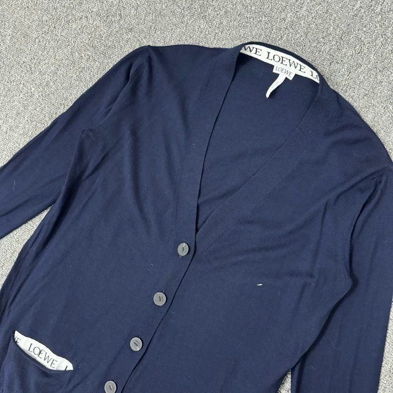 Loewe LOEWE Classic blue logo wool long sleeve cardigan Size XS / US 0-2 / IT 36-38 - 3 Thumbnail