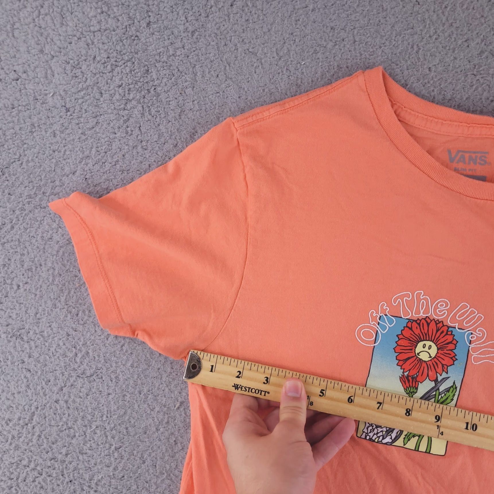 Vans Vans Shirt Mens Small Slim Fit Off the Wall Short Sleeve Orange Size US S / EU 44-46 / 1 - 5 Thumbnail