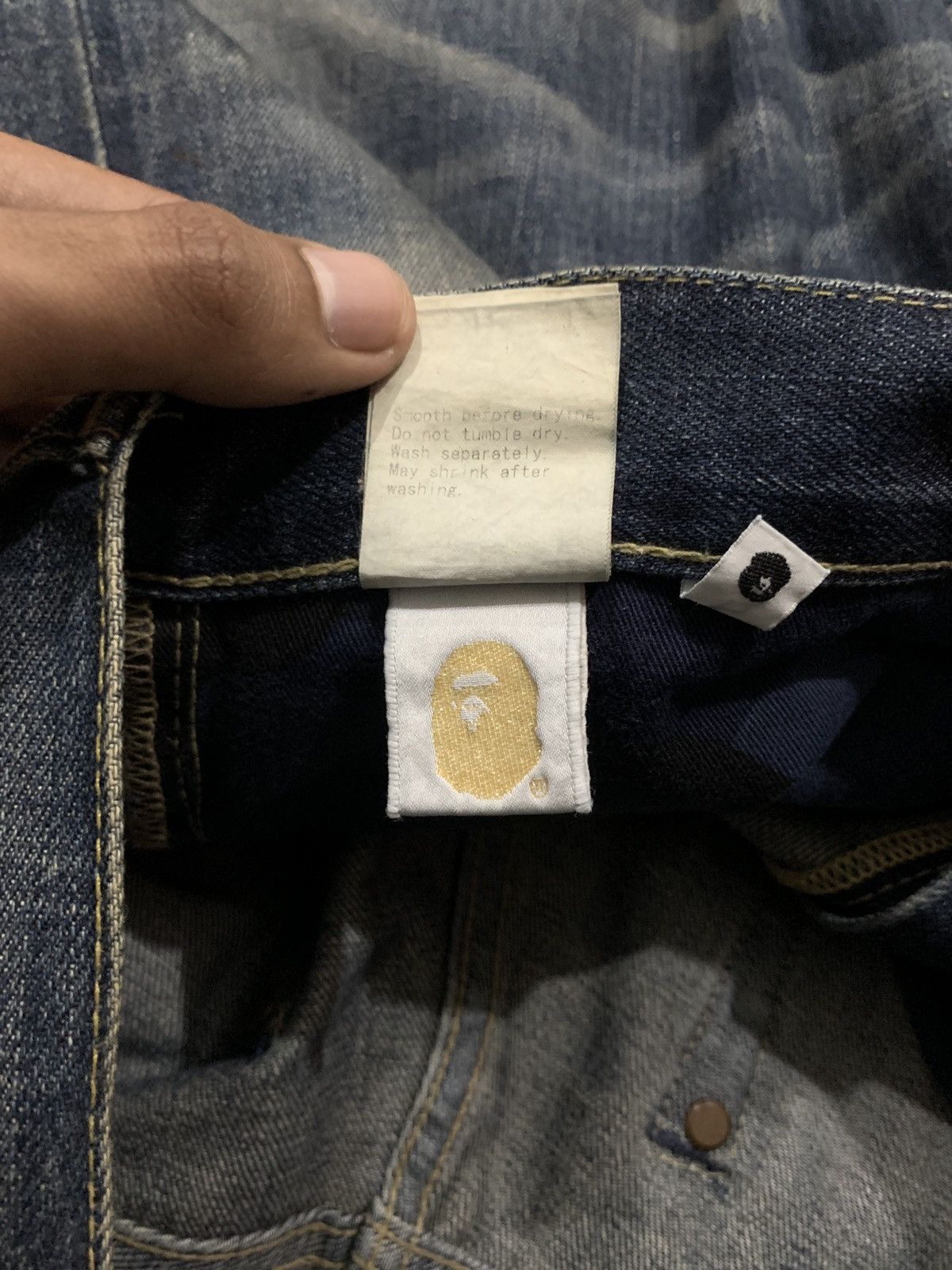 Bape Vintage OG Bape A Bathing Ape Multi Logo Jeans Size US 33 - 16 Thumbnail