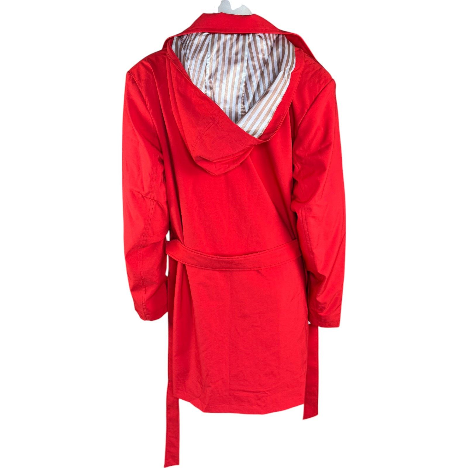 Other Dennis Basso Water Resistant Trench Coat Hood Tomato Red XLP Size XL / US 12-14 / IT 48-50 - 8 Thumbnail