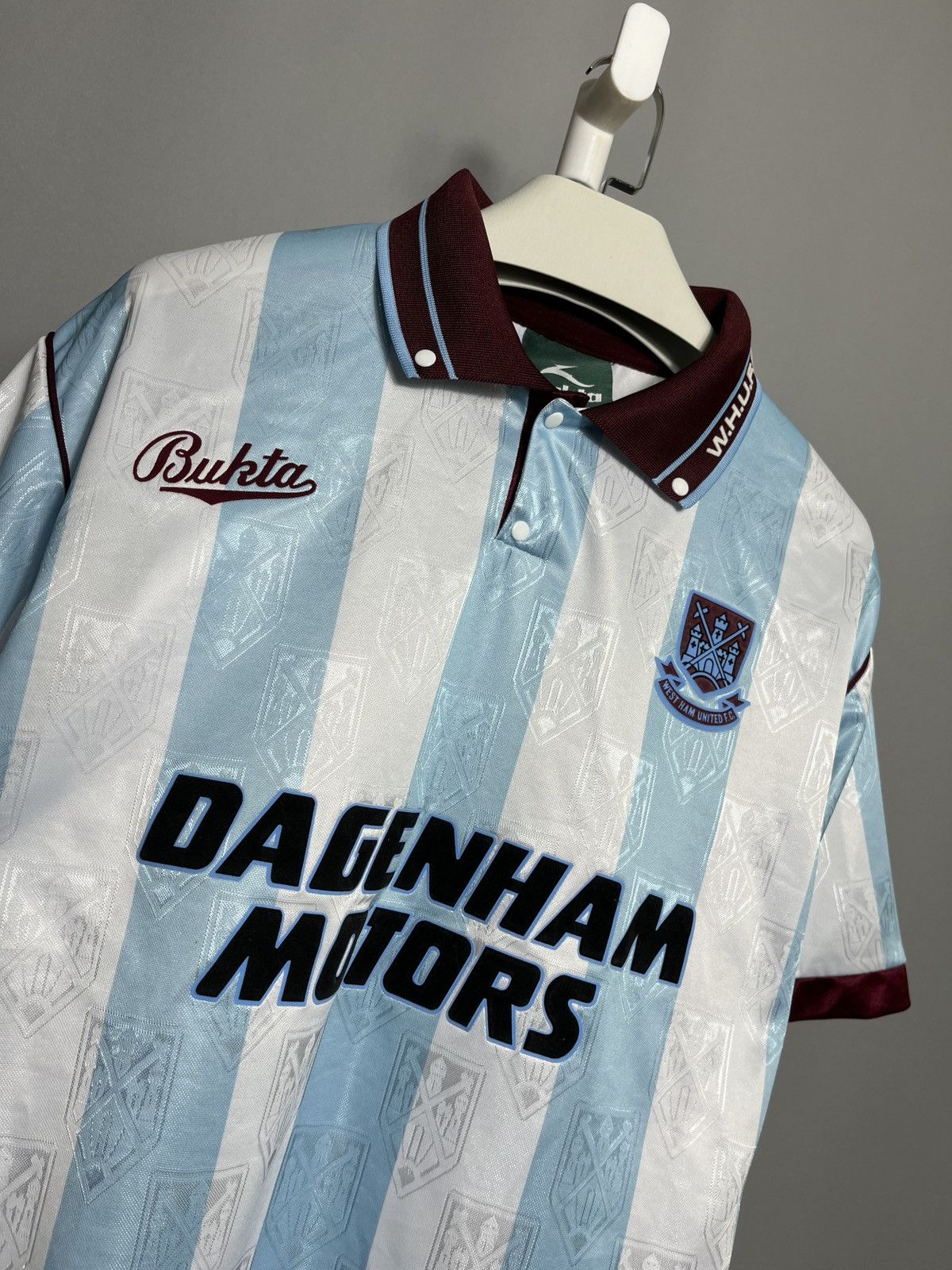 Vintage Bukta West Ham 1992 Away Retro Remake Jersey Score Draw Size US M / EU 48-50 / 2 - 2 Thumbnail