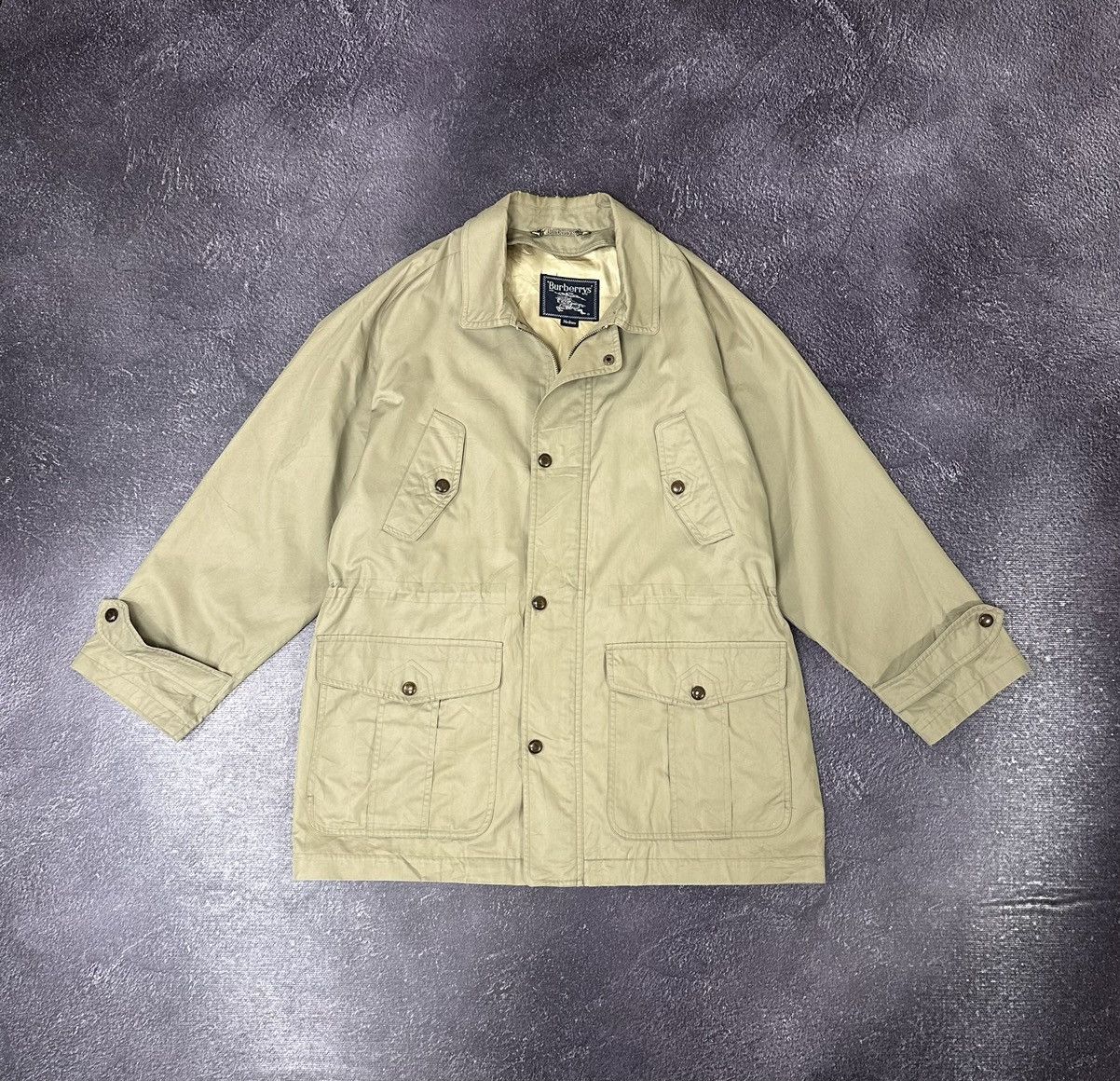 image of Vintage Burberry Nova Check Luxury Multipocket Korean Jacket in Cream, Men's (Size Medium)