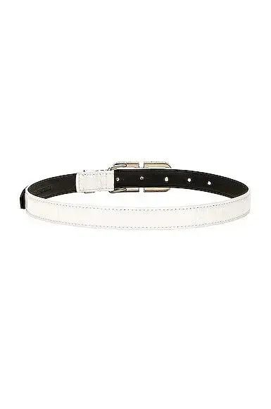 Balenciaga o1s1rm1224 Size: 80 / BB Hourglass Thin Belt Optic White Size ONE SIZE - 2 Thumbnail