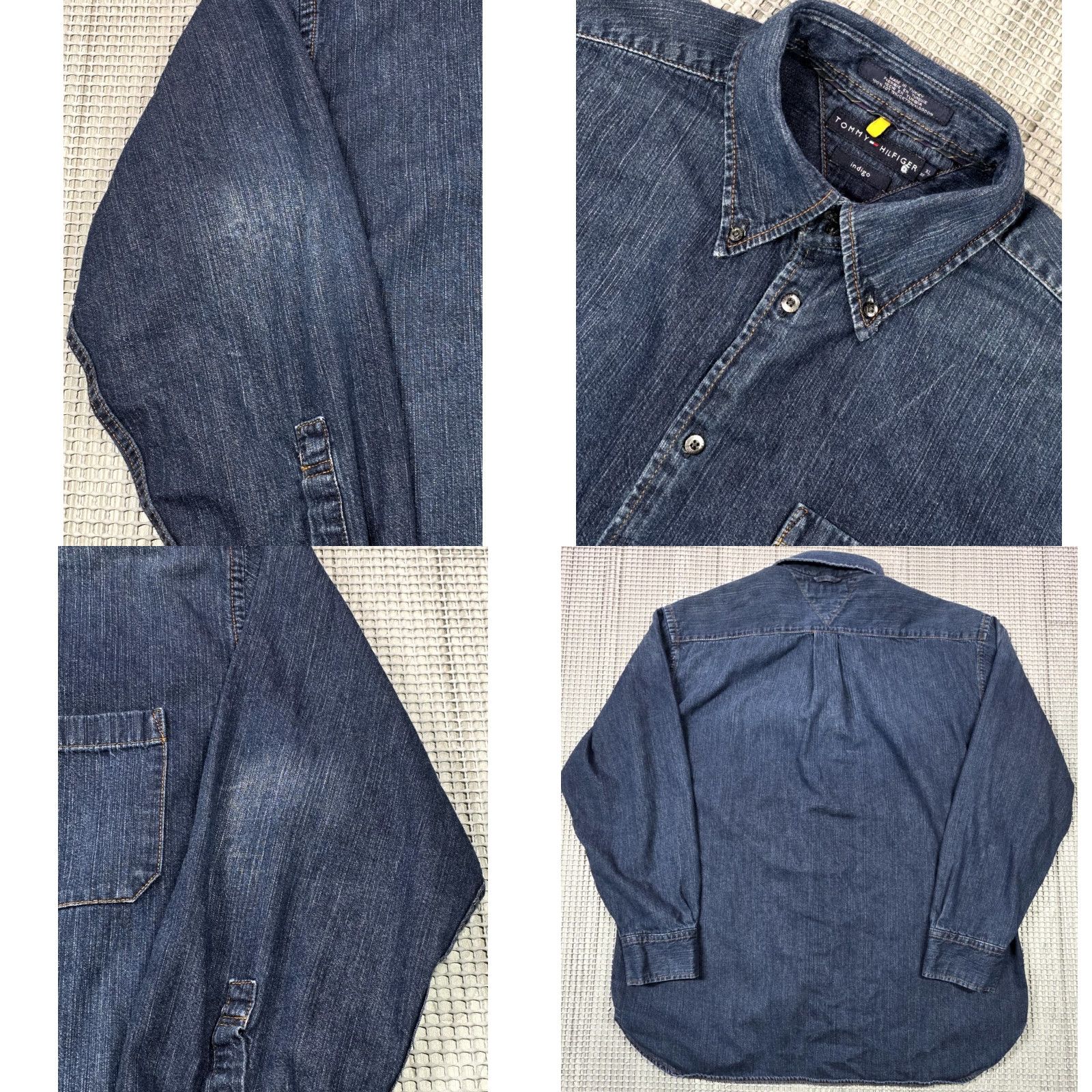 Tommy Hilfiger VINTAGE Tommy Hilfiger Denim Shirt XL Indigo Blue Pearl Snap Sleeve Button Western Size US XL / EU 56 / 4 - 8 Thumbnail