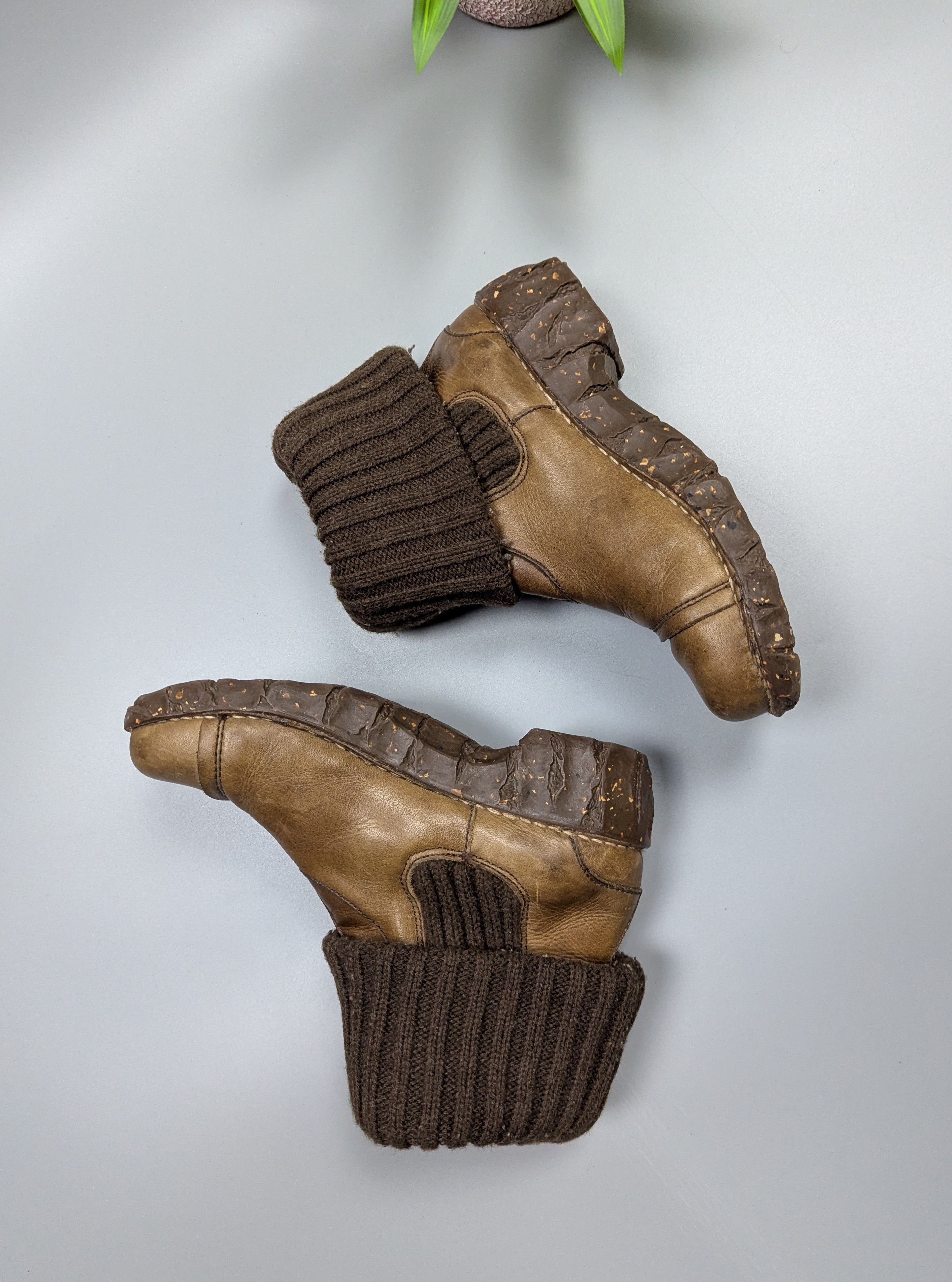 Vintage El Naturalista Yggdrasil Brown Leather Fold Over Ankle Boots Size US 6 / IT 36 - 4 Thumbnail