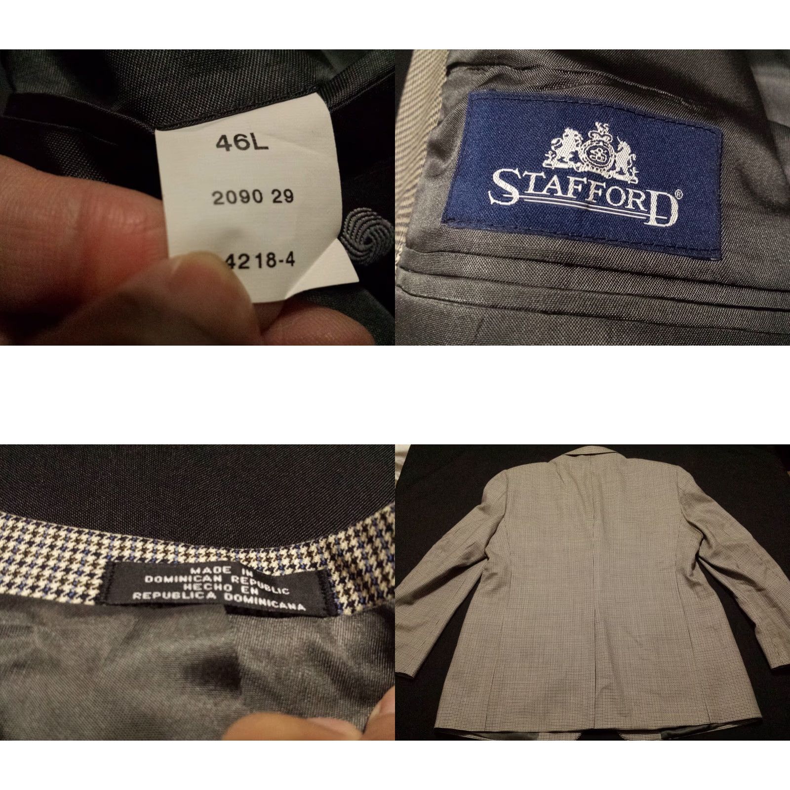 Stafford Stafford Blazer 46L Multicolor Plaid Wool Long Sleeve 2 Button Single-Breasted Mens Shirt Size US XXL / EU 58 / 5 - 8 Thumbnail