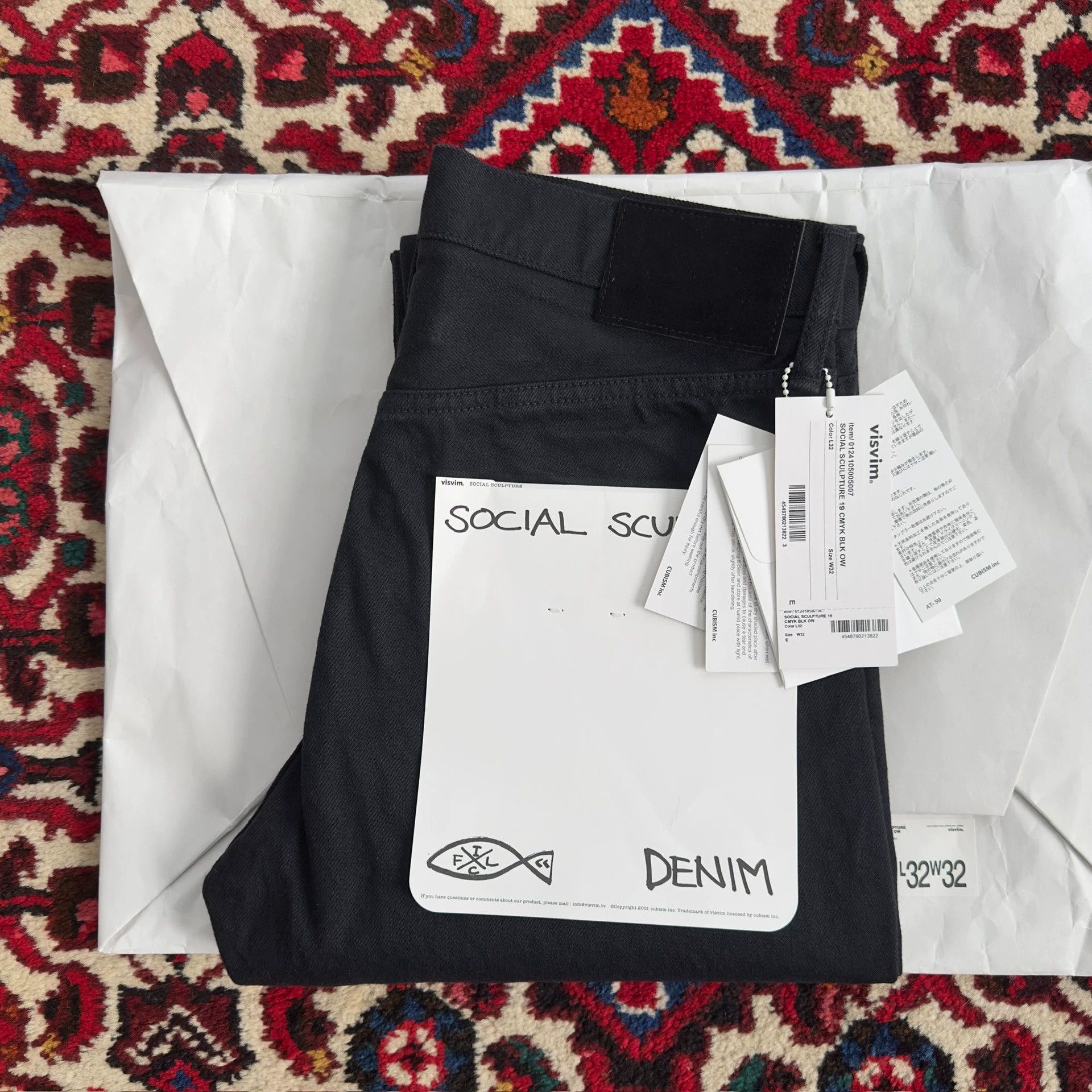 visvim 24ss 19CMYK BLK denim w32l32
